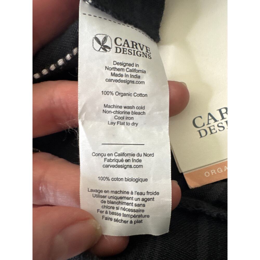 CARVE DESIGNS Rhett Stitched High Rise Relaxed Short Black Texture Large NWT - Picture 6 of 7